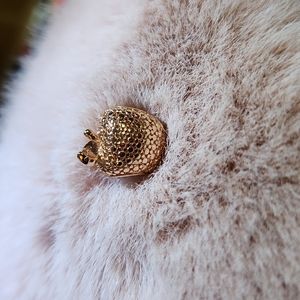 14 Kt Rose Gold Plated Sterling Silver Textured Matte Apple Charm